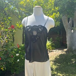 Elegant Natori black detailed embroideries . Used once